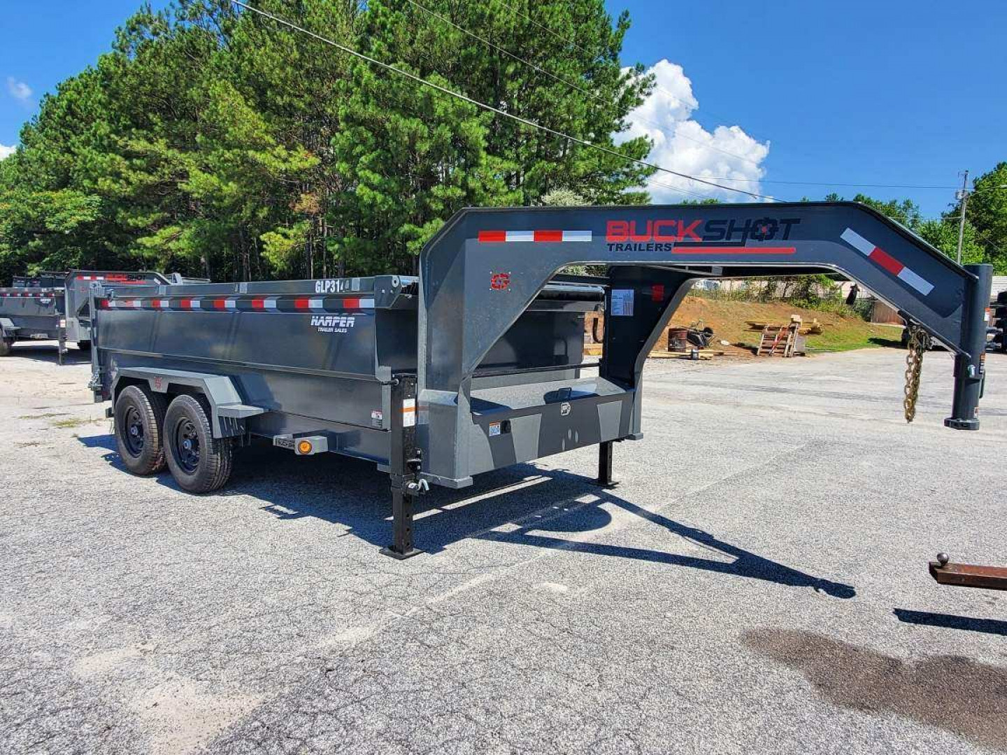 New 2024 BUCKSHOT 7X14 14K GOOSENECK DUMP TRAILER 3' WALLS WITH SPARE TIRE