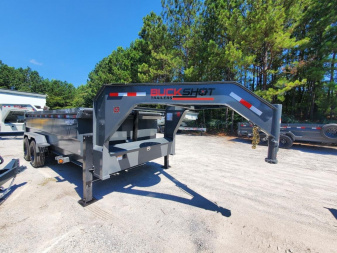 New 2024 BUCKSHOT 7X14 14K GOOSENECK DUMP TRAILER 3' WALLS WITH SPARE TIRE