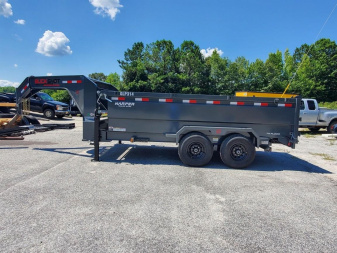 New 2024 BUCKSHOT 7X14 14K GOOSENECK DUMP TRAILER 3' WALLS WITH SPARE TIRE