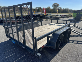 New 2024 GPS 7X14 TANDEM AXLE ATV TRAILER  W/REMOVABLE RAMP RAILS & SET BACK JACK