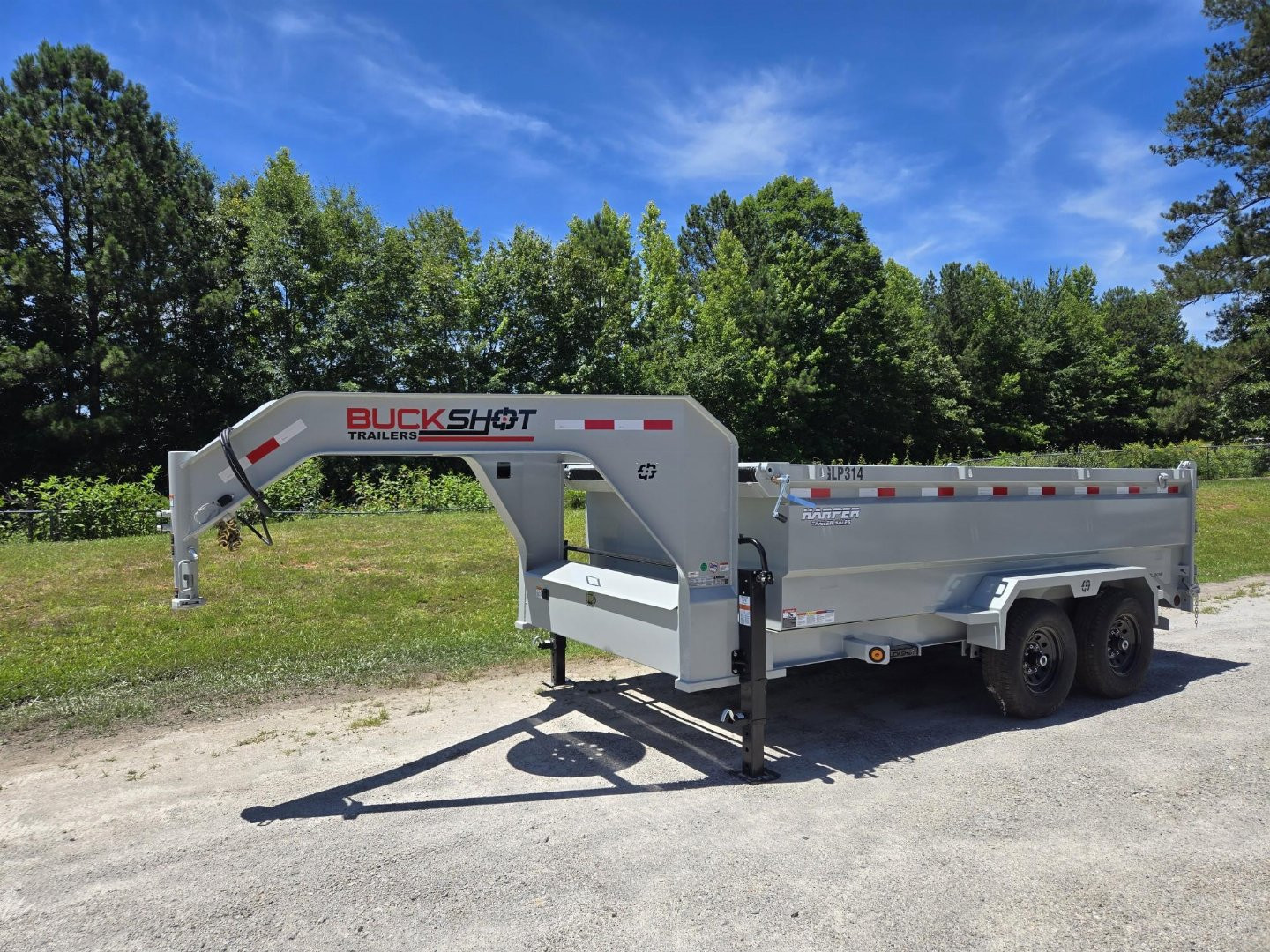 New 2024 BUCKSHOT 7X14 14K GOOSENECK DUMP TRAILER 3' WALLS WITH SPARE TIRE