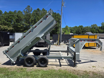 New 2024 BUCKSHOT 7X14 14K GOOSENECK DUMP TRAILER 3' WALLS WITH SPARE TIRE