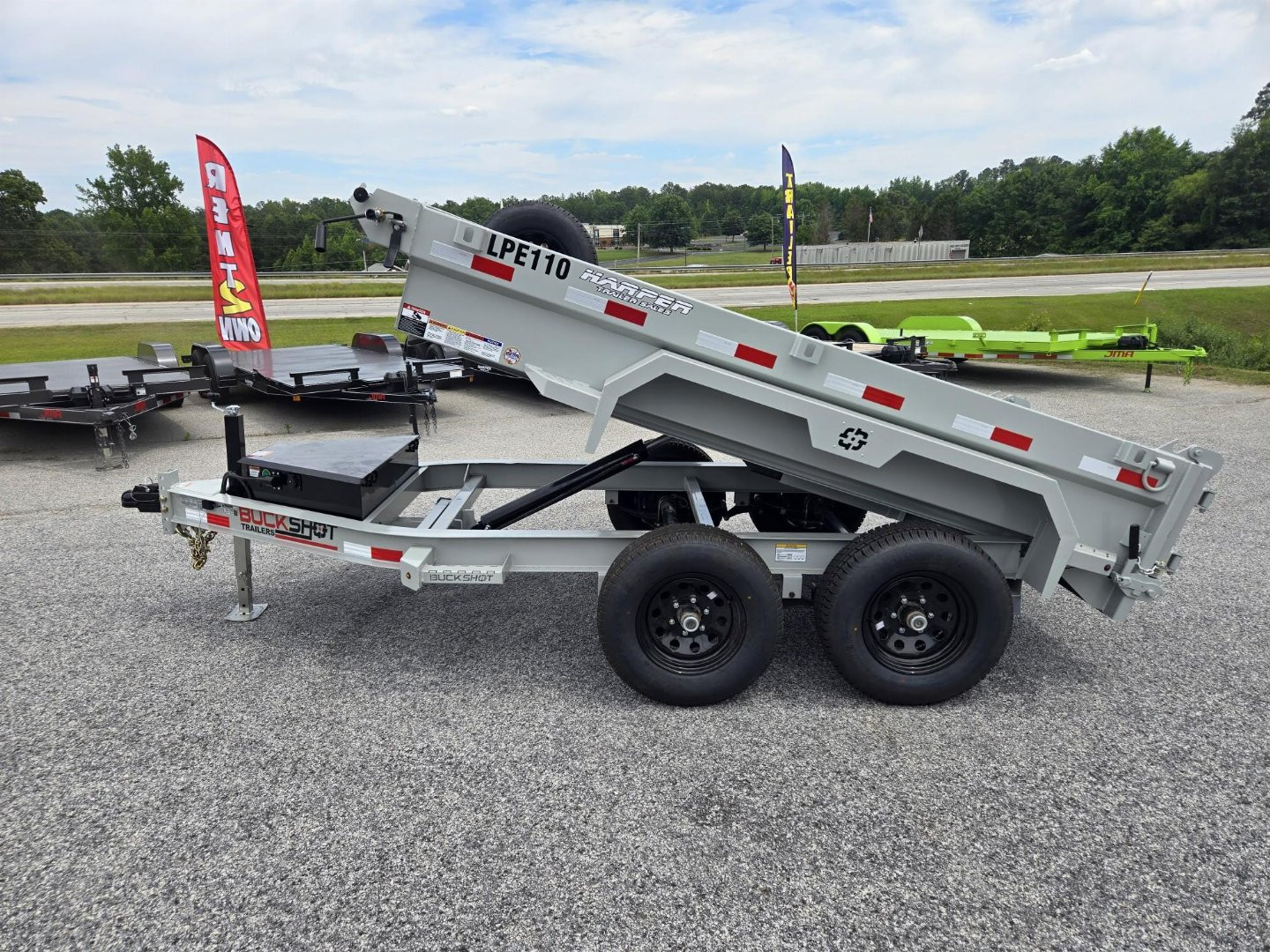 New 2024 BUCKSHOT 5X10 DUMP TRAILER 18" WALLS WITH SPARE TIRE