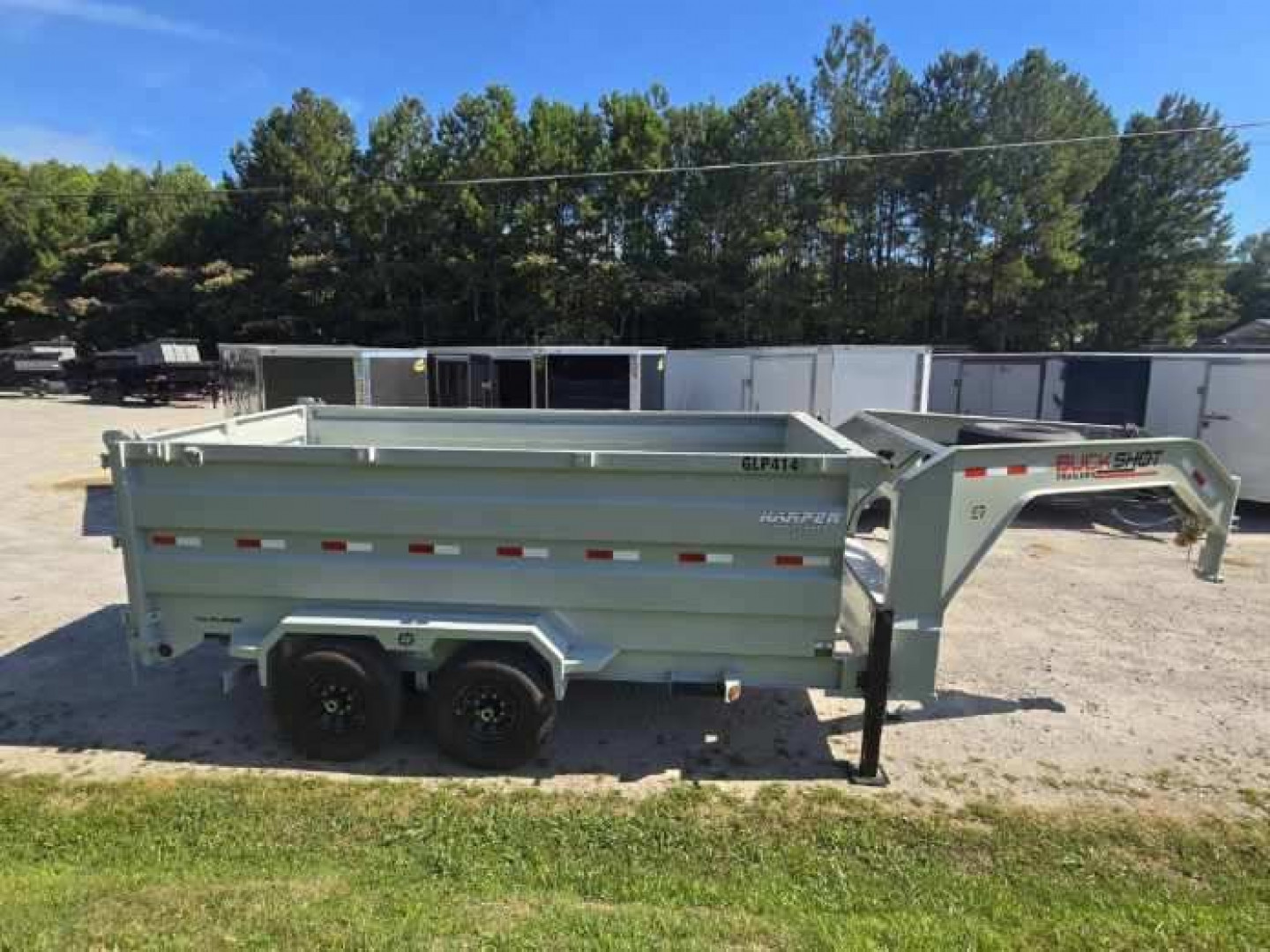 New 2024 BUCKSHOT 7X14 GOOSENECK DUMP TRAILER 14K WITH 4' WALLS AND SPARE TIRE