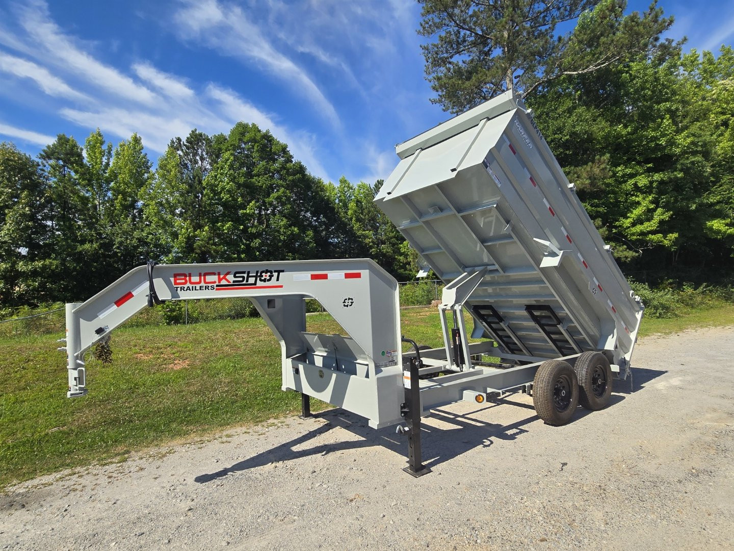 New 2024 BUCKSHOT 7X14 GOOSENECK DUMP TRAILER 14K WITH 4' WALLS AND SPARE TIRE
