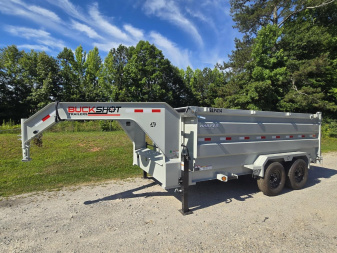 New 2024 BUCKSHOT 7X14 GOOSENECK DUMP TRAILER 14K WITH 4' WALLS AND SPARE TIRE