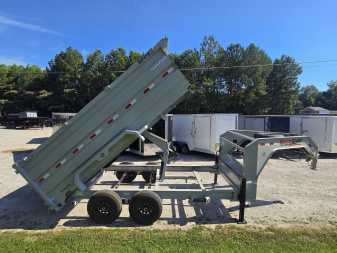 New 2024 BUCKSHOT 7X14 GOOSENECK DUMP TRAILER 14K WITH 4' WALLS AND SPARE TIRE