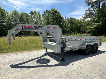New 2024 BUCKSHOT 7x14 14K GOOSENECK DUMP TRAILER 2' WALLS