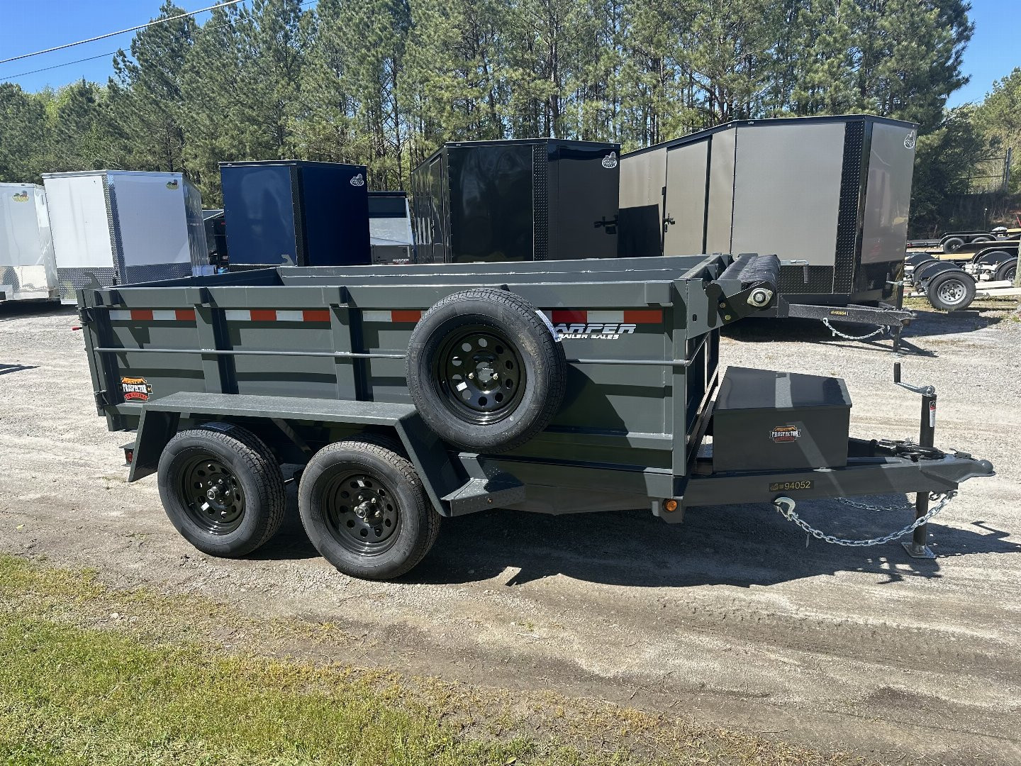 New 2024 PROSPECTOR 5X10 7K TANDEM AXLE DUMP TRAILER WITH 2' WALLS WITH SPARE TIRE