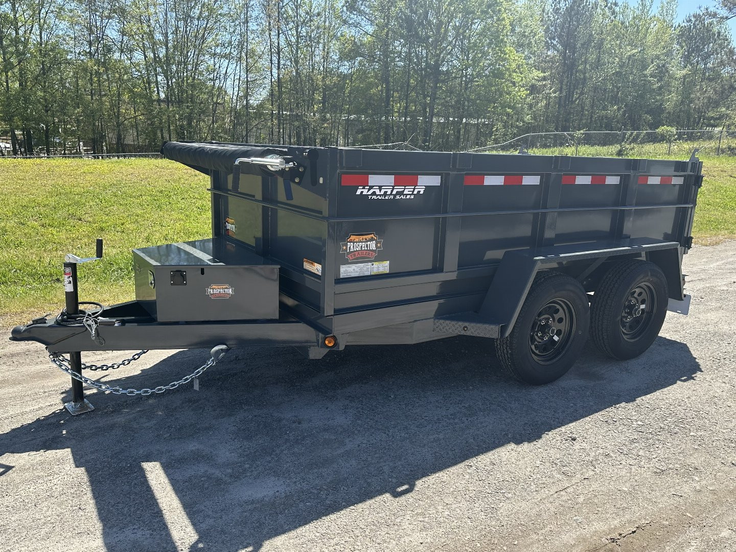 New 2024 PROSPECTOR 5X10 7K TANDEM AXLE DUMP TRAILER WITH 2' WALLS WITH SPARE TIRE