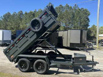 New 2024 PROSPECTOR 5X10 7K TANDEM AXLE DUMP TRAILER WITH 2' WALLS WITH SPARE TIRE
