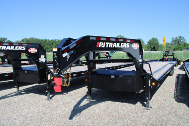 New 2025 PJ Trailers 40' 15K GVWR GOOSENECK EQUIPMENT TRAILER WITH MONSTER RAMPS 48737 Equipment Trailer