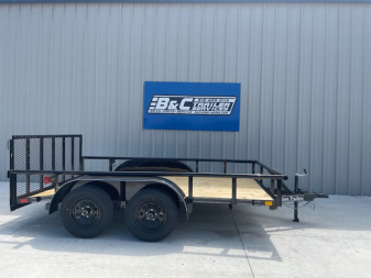 New 2025 DAVIDSON 83X12 (2)TANDEM AXLE PIPE TOP UTILITY W/36  GATE, DOVETAIL