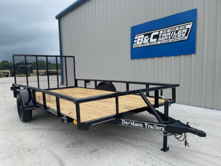New 2025 DAVIDSON 83X14 (1)SINGLE AXLE PIPE TOP 4' GATE UTILITY