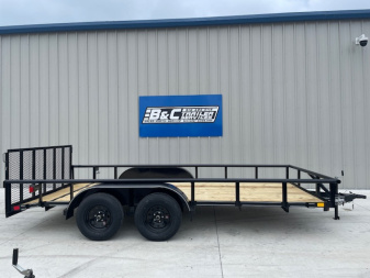 New 2025 DAVIDSON 83X16 (2)TANDEM AXLE PIPE TOP UTILITY W/36  GATE, DOVETAIL