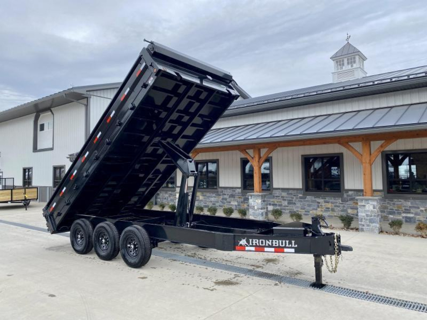 New 2025 Ironbull 8x16' Deckover Dump Trailer 21000# GVW * TRIPLE AXLE * TARP KIT * 10" I-BEAM FRAME * BED RUNNERS * 12K JACK * FOLD DOWN SIDES * OVERSIZE 5x20 SCISSOR * INTGRATED KEYWAY/10GA WALLS * IRONCLAD WARRANTY