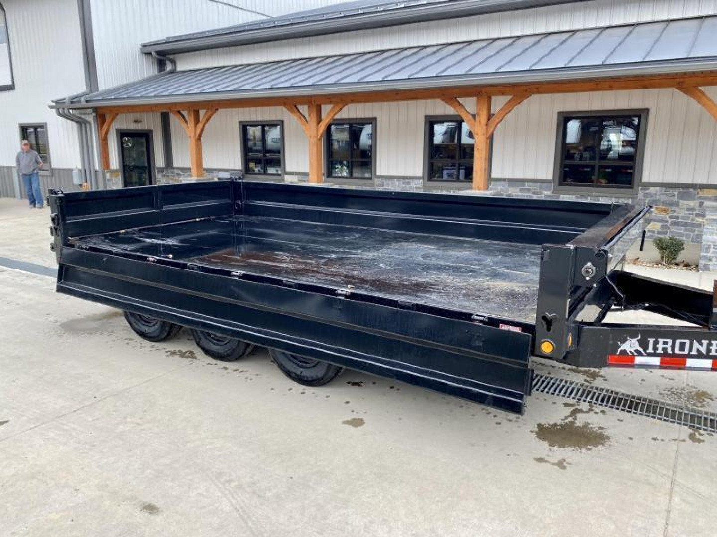 New 2025 Ironbull 8x16' Deckover Dump Trailer 21000# GVW * TRIPLE AXLE * TARP KIT * 10" I-BEAM FRAME * BED RUNNERS * 12K JACK * FOLD DOWN SIDES * OVERSIZE 5x20 SCISSOR * INTGRATED KEYWAY/10GA WALLS * IRONCLAD WARRANTY