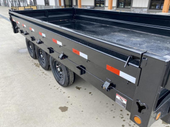 New 2025 Ironbull 8x16' Deckover Dump Trailer 21000# GVW * TRIPLE AXLE * TARP KIT * 10" I-BEAM FRAME * BED RUNNERS * 12K JACK * FOLD DOWN SIDES * OVERSIZE 5x20 SCISSOR * INTGRATED KEYWAY/10GA WALLS * IRONCLAD WARRANTY