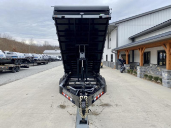 New 2025 Ironbull 8x16' Deckover Dump Trailer 21000# GVW * TRIPLE AXLE * TARP KIT * 10" I-BEAM FRAME * BED RUNNERS * 12K JACK * FOLD DOWN SIDES * OVERSIZE 5x20 SCISSOR * INTGRATED KEYWAY/10GA WALLS * IRONCLAD WARRANTY