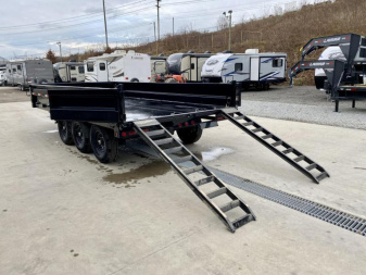New 2025 Ironbull 8x16' Deckover Dump Trailer 21000# GVW * TRIPLE AXLE * TARP KIT * 10" I-BEAM FRAME * BED RUNNERS * 12K JACK * FOLD DOWN SIDES * OVERSIZE 5x20 SCISSOR * INTGRATED KEYWAY/10GA WALLS * IRONCLAD WARRANTY