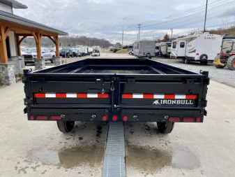 New 2025 Ironbull 8x16' Deckover Dump Trailer 21000# GVW * TRIPLE AXLE * TARP KIT * 10" I-BEAM FRAME * BED RUNNERS * 12K JACK * FOLD DOWN SIDES * OVERSIZE 5x20 SCISSOR * INTGRATED KEYWAY/10GA WALLS * IRONCLAD WARRANTY