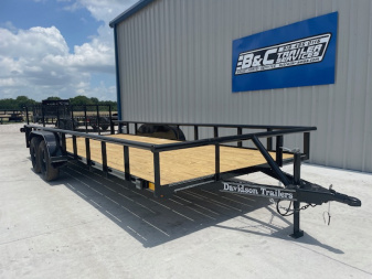 New 2025 DAVIDSON 83X20 TANDEM (2)AXLE PIPE TOP UTILITY W/36  GATE, 2' DOVETAIL