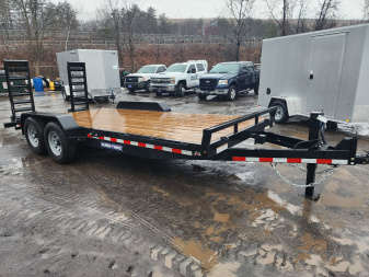 New 2025 Sure-Trac 7X18 14K - KNEE RAMPS Equipment Trailer
