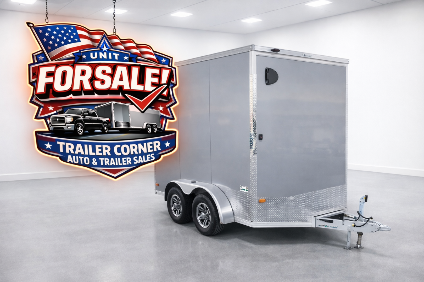 New 2024 Mission EZEC 7.4X12 7K ALUM UTV Cargo / Enclosed Trailer