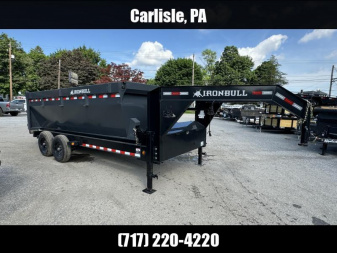 New 2025 Ironbull 7x16' Rolloff Dump Trailer Combo 14000# GVW * INCLUDES (1) 16' BIN 4' SIDES (16 YARDS) * DUAL BATTERIES * DUAL TOOLBOXES * 5x20 SCISSOR HOIST * DUAL 12K JACKS * 10" I-BEAM FRAME * 22K WINCH WITH ROLLER