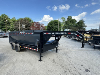 New 2026 Ironbull 7x16' Rolloff Dump Trailer Combo 14000# GVW * INCLUDES (3) 16' BINS 4' SIDES (16 YARDS) * DUAL BATTERIES * DUAL TOOLBOXES * 5x20 SCISSOR HOIST * DUAL 12K JACKS * 10" I-BEAM FRAME * 22K WINCH WITH ROLLER