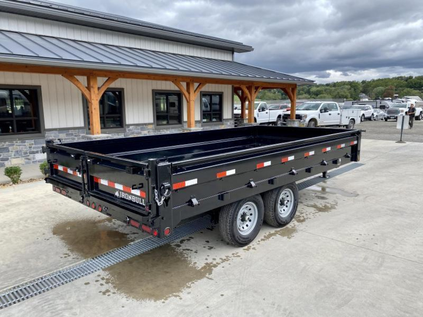 New 2025 Ironbull 8x16' Deckover Dump Trailer 14000# GVW * TARP KIT * 10" I-BEAM FRAME * BED RUNNERS * 12K JACK * FOLD DOWN SIDES * OVERSIZE 5x20 SCISSOR * INTGRATED KEYWAY/10GA WALLS * IRONCLAD WARRANTY