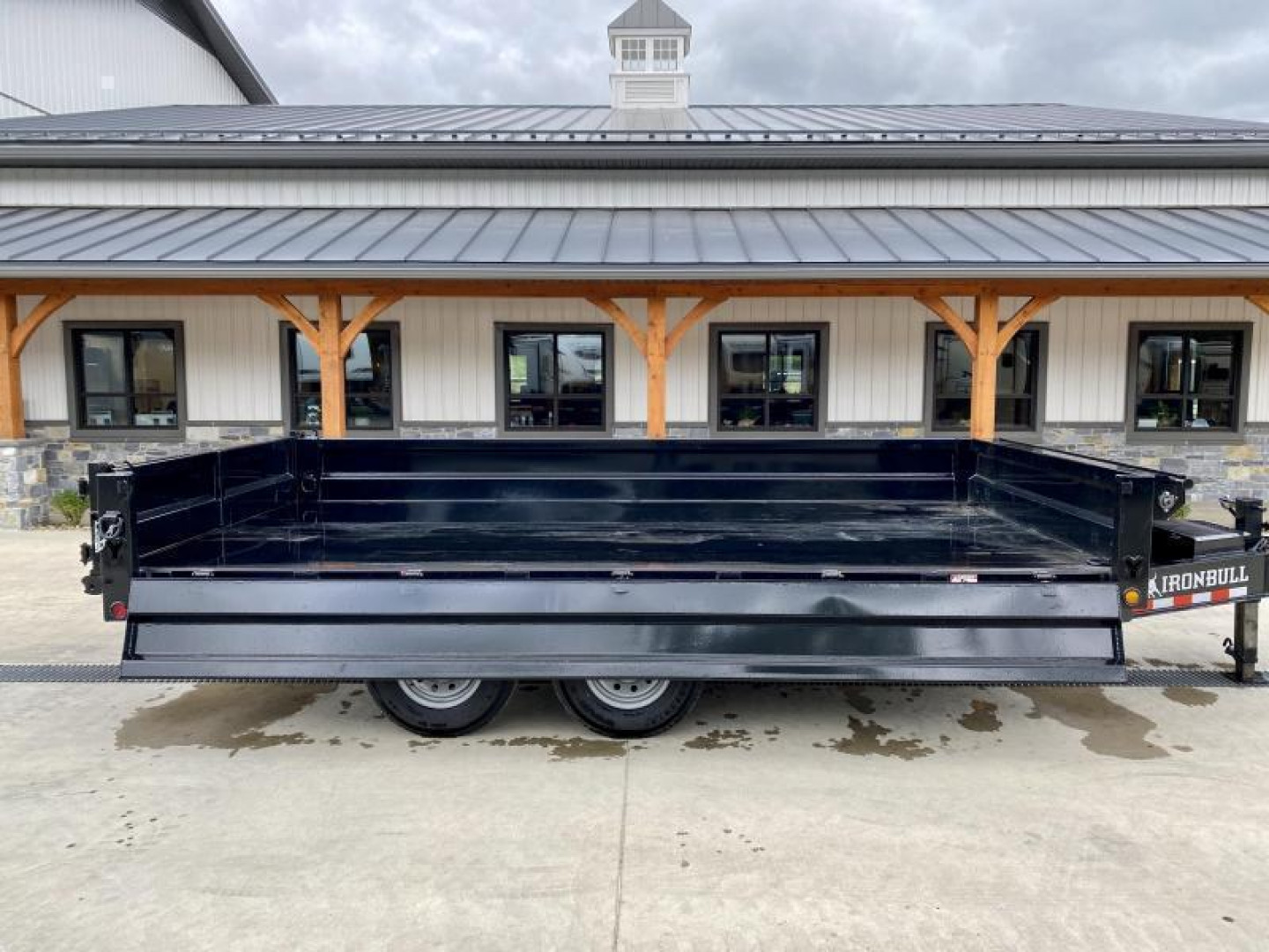 New 2025 Ironbull 8x16' Deckover Dump Trailer 14000# GVW * TARP KIT * 10" I-BEAM FRAME * BED RUNNERS * 12K JACK * FOLD DOWN SIDES * OVERSIZE 5x20 SCISSOR * INTGRATED KEYWAY/10GA WALLS * IRONCLAD WARRANTY
