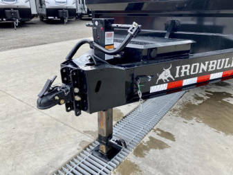 New 2025 Ironbull 8x16' Deckover Dump Trailer 14000# GVW * TARP KIT * 10" I-BEAM FRAME * BED RUNNERS * 12K JACK * FOLD DOWN SIDES * OVERSIZE 5x20 SCISSOR * INTGRATED KEYWAY/10GA WALLS * IRONCLAD WARRANTY