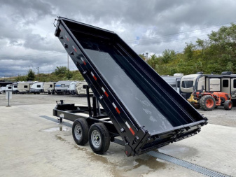 New 2025 Ironbull 8x16' Deckover Dump Trailer 14000# GVW * TARP KIT * 10" I-BEAM FRAME * BED RUNNERS * 12K JACK * FOLD DOWN SIDES * OVERSIZE 5x20 SCISSOR * INTGRATED KEYWAY/10GA WALLS * IRONCLAD WARRANTY
