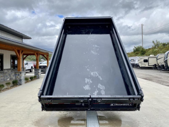 New 2025 Ironbull 8x16' Deckover Dump Trailer 14000# GVW * TARP KIT * 10" I-BEAM FRAME * BED RUNNERS * 12K JACK * FOLD DOWN SIDES * OVERSIZE 5x20 SCISSOR * INTGRATED KEYWAY/10GA WALLS * IRONCLAD WARRANTY