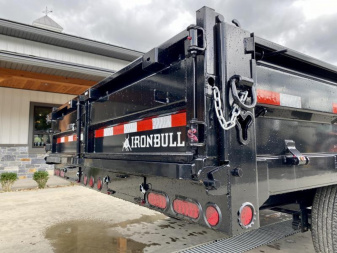 New 2025 Ironbull 8x16' Deckover Dump Trailer 14000# GVW * TARP KIT * 10" I-BEAM FRAME * BED RUNNERS * 12K JACK * FOLD DOWN SIDES * OVERSIZE 5x20 SCISSOR * INTGRATED KEYWAY/10GA WALLS * IRONCLAD WARRANTY
