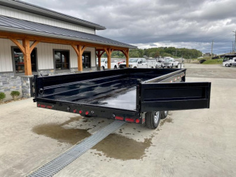 New 2025 Ironbull 8x16' Deckover Dump Trailer 14000# GVW * TARP KIT * 10" I-BEAM FRAME * BED RUNNERS * 12K JACK * FOLD DOWN SIDES * OVERSIZE 5x20 SCISSOR * INTGRATED KEYWAY/10GA WALLS * IRONCLAD WARRANTY