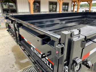 New 2025 Ironbull 8x16' Deckover Dump Trailer 14000# GVW * TARP KIT * 10" I-BEAM FRAME * BED RUNNERS * 12K JACK * FOLD DOWN SIDES * OVERSIZE 5x20 SCISSOR * INTGRATED KEYWAY/10GA WALLS * IRONCLAD WARRANTY