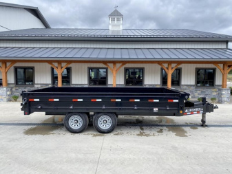 New 2025 Ironbull 8x16' Deckover Dump Trailer 14000# GVW * TARP KIT * 10" I-BEAM FRAME * BED RUNNERS * 12K JACK * FOLD DOWN SIDES * OVERSIZE 5x20 SCISSOR * INTGRATED KEYWAY/10GA WALLS * IRONCLAD WARRANTY