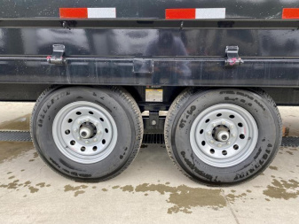 New 2025 Ironbull 8x16' Deckover Dump Trailer 14000# GVW * TARP KIT * 10" I-BEAM FRAME * BED RUNNERS * 12K JACK * FOLD DOWN SIDES * OVERSIZE 5x20 SCISSOR * INTGRATED KEYWAY/10GA WALLS * IRONCLAD WARRANTY
