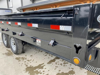 New 2025 Ironbull 8x16' Deckover Dump Trailer 14000# GVW * TARP KIT * 10" I-BEAM FRAME * BED RUNNERS * 12K JACK * FOLD DOWN SIDES * OVERSIZE 5x20 SCISSOR * INTGRATED KEYWAY/10GA WALLS * IRONCLAD WARRANTY