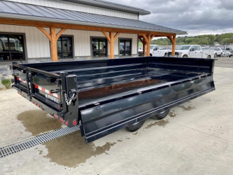 New 2025 Ironbull 8x16' Deckover Dump Trailer 14000# GVW * TARP KIT * 10" I-BEAM FRAME * BED RUNNERS * 12K JACK * FOLD DOWN SIDES * OVERSIZE 5x20 SCISSOR * INTGRATED KEYWAY/10GA WALLS * IRONCLAD WARRANTY