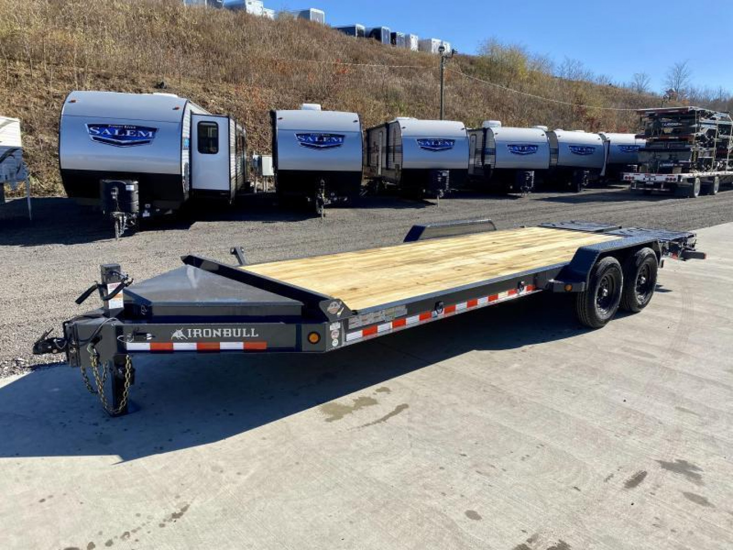 New 2025 Iron Bull 7x22' Equipment Trailer 14000# GVW * FULL WIDTH RAMPS * 8" I-BEAM FRAME * OVERSIZE TOOLBOX * HD COUPLER