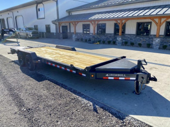 New 2025 Iron Bull 7x22' Equipment Trailer 14000# GVW * FULL WIDTH RAMPS * 8" I-BEAM FRAME * OVERSIZE TOOLBOX * HD COUPLER