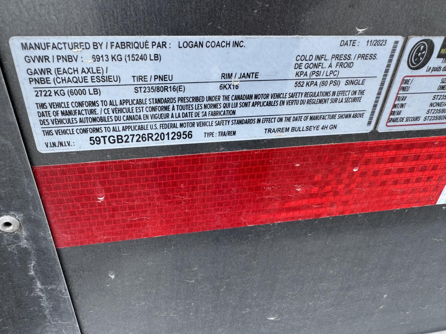 Used 2024 Logan Coach 4H GN BULLSEYE Horse Trailer