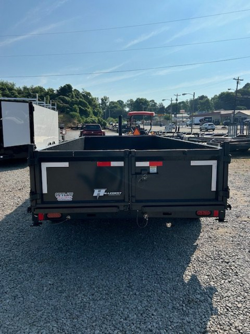 New 2025 Hillcrest Trailers 7X16 14K Dump Trailer W/ Hyd Jack and HD Tube Ramps