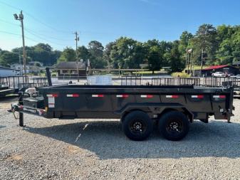 New 2025 Hillcrest Trailers 7X16 14K Dump Trailer W/ Hyd Jack and HD Tube Ramps
