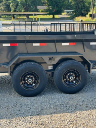 New 2025 Hillcrest Trailers 7X16 14K Dump Trailer W/ Hyd Jack and HD Tube Ramps