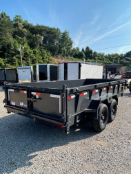 New 2025 Hillcrest Trailers 7X16 14K Dump Trailer W/ Hyd Jack and HD Tube Ramps