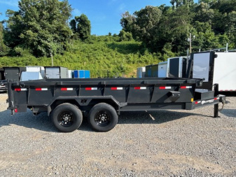 New 2025 Hillcrest Trailers 7X16 14K Dump Trailer W/ Hyd Jack and HD Tube Ramps